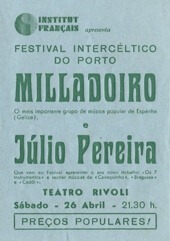 Concert by de Júlio Pereira (Cavaquinho soloist) at Interceltic Festival, Porto 1983