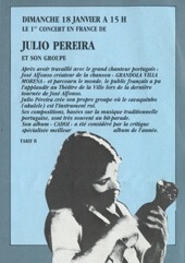 Concert by Júlio Pereira (Cavaquinho soloist) in Paris, 1984
